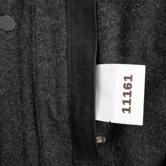 WOOLRICH Onyx charcoal grey heavy wool blend parka length winter jacket size L - Picture 14 of 14